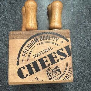 NWOT Brandani  Inox Wooden Cheese Knife Set